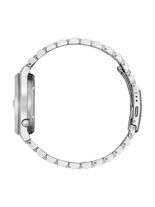 Citizen Tsuyosa Ανδρικό Ρολόι 42mm Αυτόματο με Ασημί Μεταλλικό Μπρασελέ