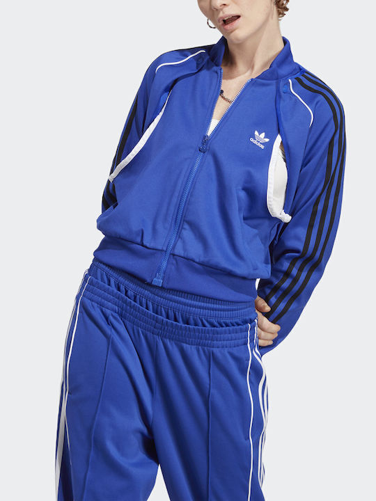 Track Top Long Women's Sweatshirt Jacket Lucid Blue