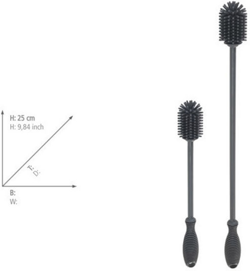 Wenko Plastic Cleaning Brushes with Handle Gray 2pcs