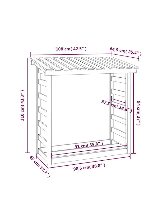 vidaXL Wooden Box Wood Storage 108x64.5x110cm White