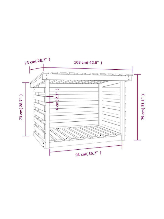 vidaXL Hölzernes Box Holzlagerung 108x73x79cm Schwarz