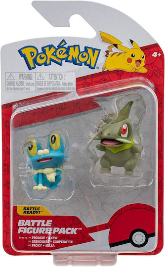 Jazwares Miniature Toy Pokemon Froakie & Axew Blue for 4+ Years Old