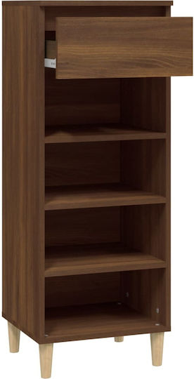 Wooden Shoe Organizer with 4 Shelves Yellow 40x36x105cm