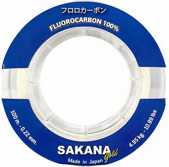 Sakana Gold Πετονιά Ψαρέματος Fluorocarbon Χρυσή 100m / 0.2mm / 4.6kg