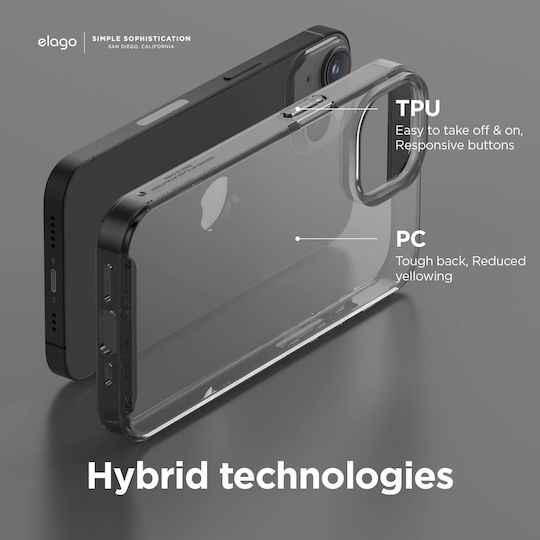 Elago Hybrid Back Cover Silicon Negru (iPhone 14 Plus)