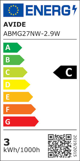 Avide ABMG27NW-2.9W LED-Lampe 2.9W 90mm für Fassung E27 und Form G45 Naturweiß 470lm