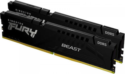 Kingston Fury Beast 32GB DDR5 RAM cu Viteză 5200 pentru Desktop