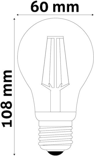 Avide ABLFG27WW-3.8W Λάμπα LED 3.8W 32.5εκ. για Ντουί E27 και Σχήμα A60 Θερμό Λευκό 806lm