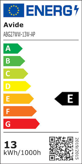Avide ABG27WW-13W-AP Λάμπα LED 13W 150mm για Ντουί E27 και Σχήμα A60 Θερμό Λευκό 521lm
