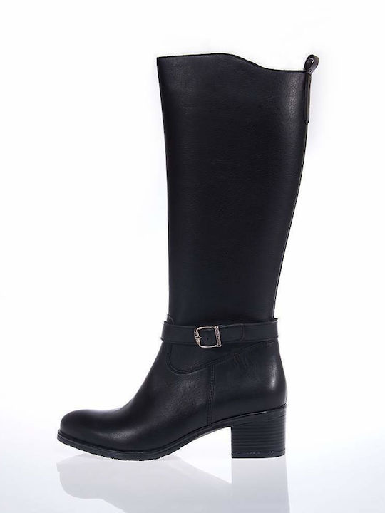 Leder Damenstiefel Schwarz