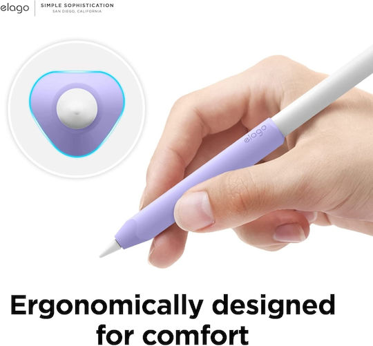 Elago Stylus Case Grip for Apple Pencil 2 in Lovely Pink & Lavender color