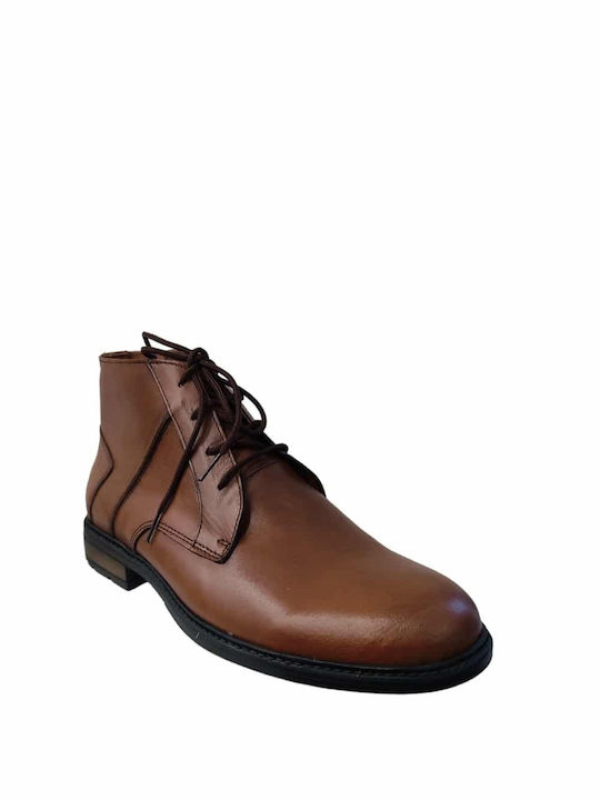 Men's Leather Shoe Taba With Zipper - Brown