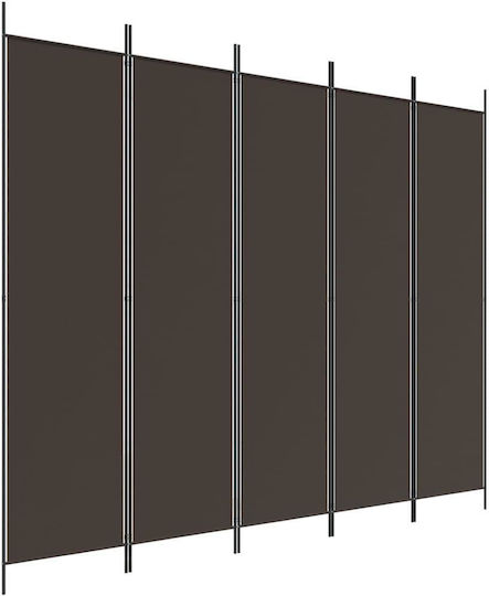 vidaXL Dekorativer Raumteiler Stoff mit 5 Paneelen 250x200cm