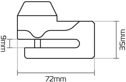 Oxford Mini Motorcycle Disc Brake Lock with 5.5mm Pin in Black