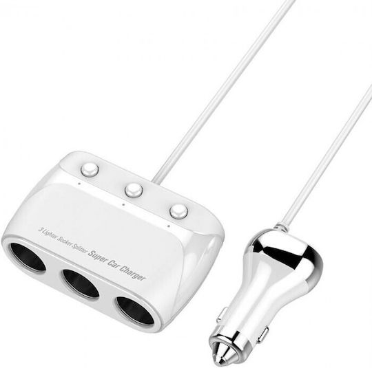 Ldnio C504Q Car Charger 160W with 4x USB-A Ports White Color