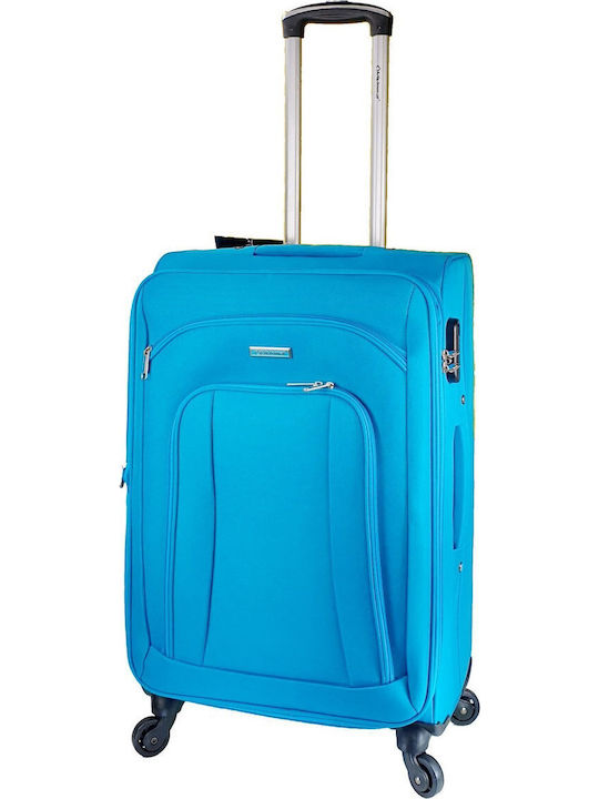 Diplomat Medium The Quattre Collection Medium Fabric Petrol Suitcase With 4 Wheels Height 68cm