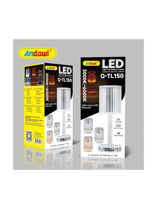 Andowl Διακοσμητικό Φωτιστικό LED Ρυθμιζόμενο Λευκό 24.5εκ.