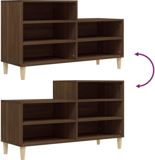 Suport pentru pantofi cu 5 Rafturi Brown Oak L102xW36xH60cm