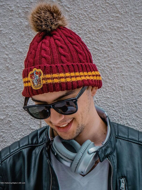 Harry Potter Gryffindor Beanie Cap with Braid Burgundy 4895205601345