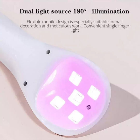 YC01 Nail Polish Curing Lamp UV / LED Battery Operated 18W Silver