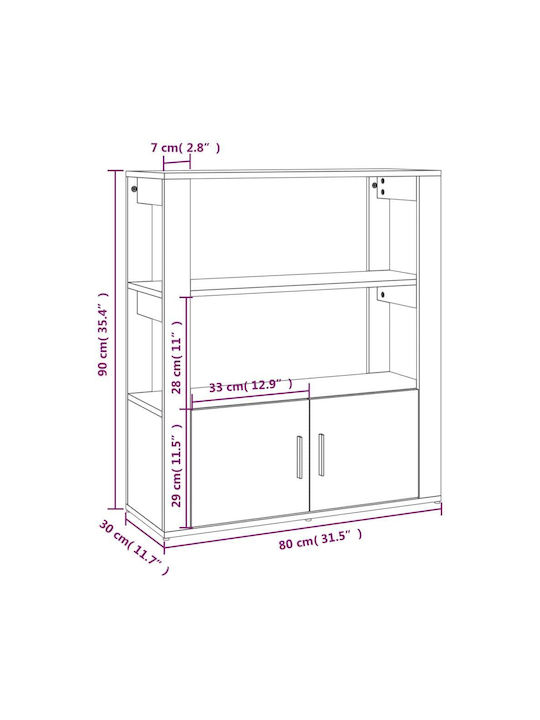 Sonoma Bookcase Oak 80x30x90cm