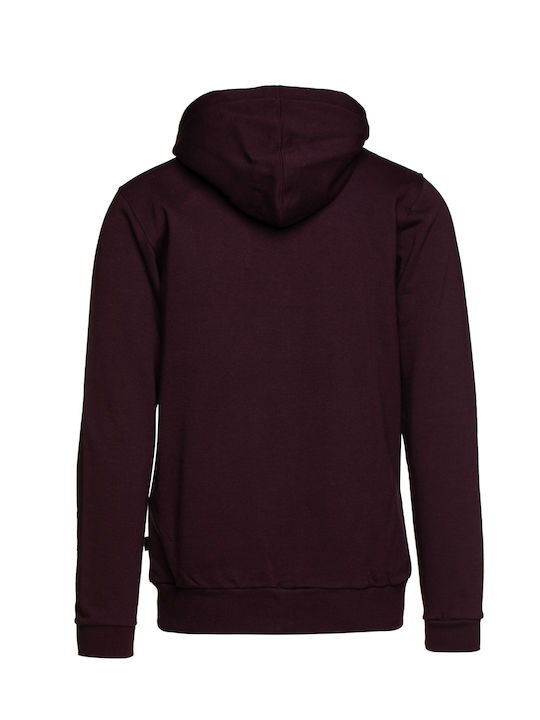 Snta Hooded Sweater Jacket with Hood & Print White Circle - Bordeaux