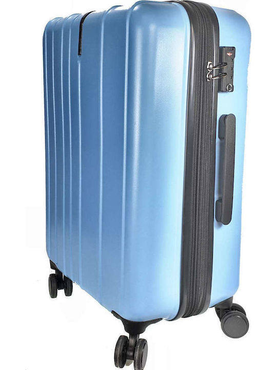 Stelxis ST538 Medium Hard Light Blue Travel Suitcase with 4 Wheels Height 65cm