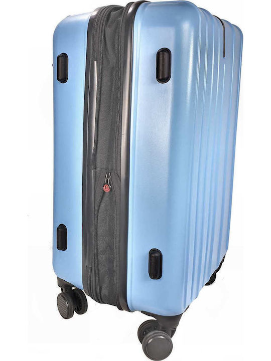 Stelxis ST538 Medium Hard Light Blue Travel Suitcase with 4 Wheels Height 65cm