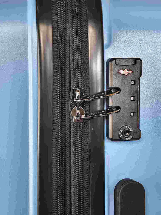 Stelxis ST538 Medium Hard Light Blue Travel Suitcase with 4 Wheels Height 65cm