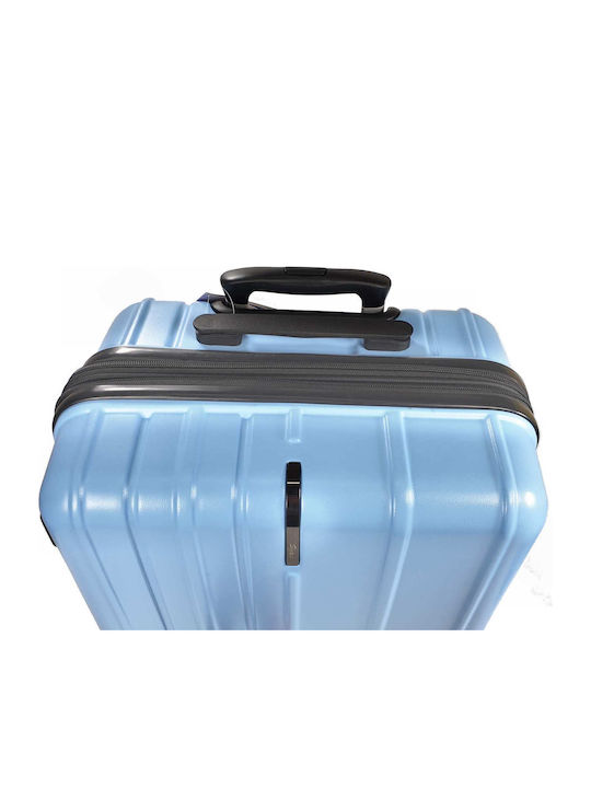 Stelxis ST538 Medium Hard Light Blue Travel Suitcase with 4 Wheels Height 65cm