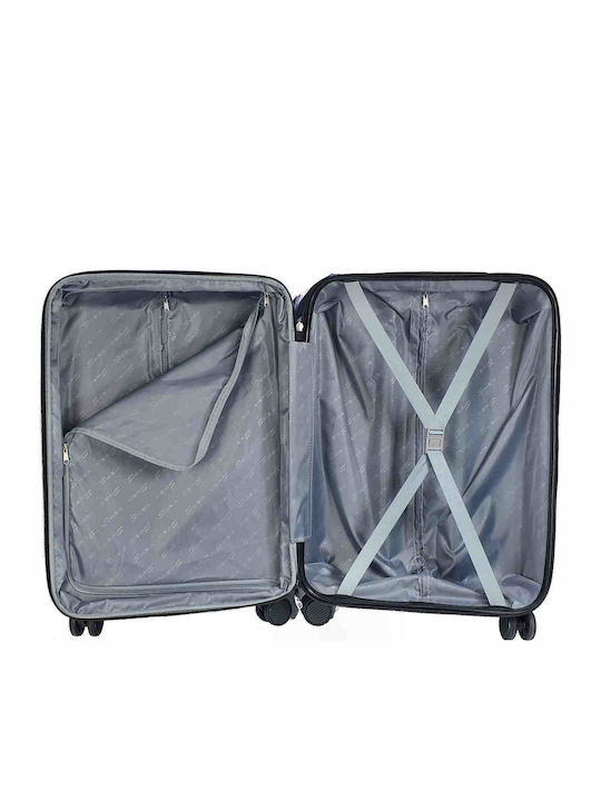 Stelxis ST538 Medium Hard Light Blue Travel Suitcase with 4 Wheels Height 65cm