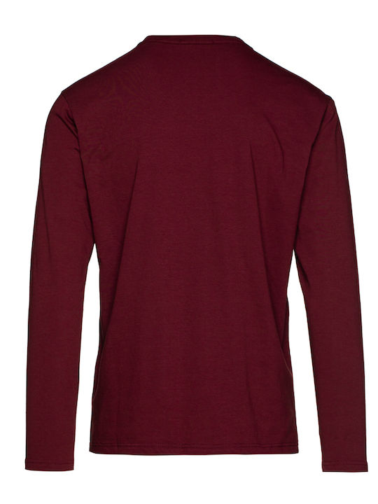 Bluză Snta Basic Basic Long Sleeve&Binding t-in-t - Bordeaux