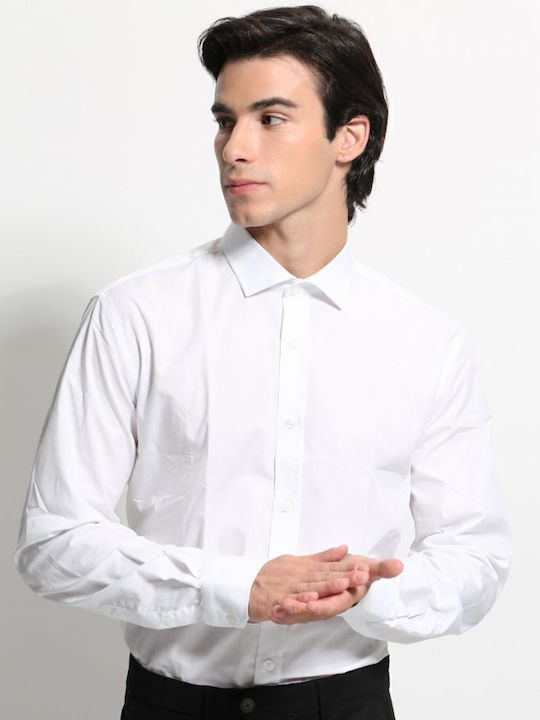 Long Sleeve Shirt In Narrow Fit White
