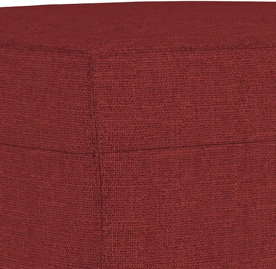 Fabric Upholstered Burgundy Footstool 70x55x41cm