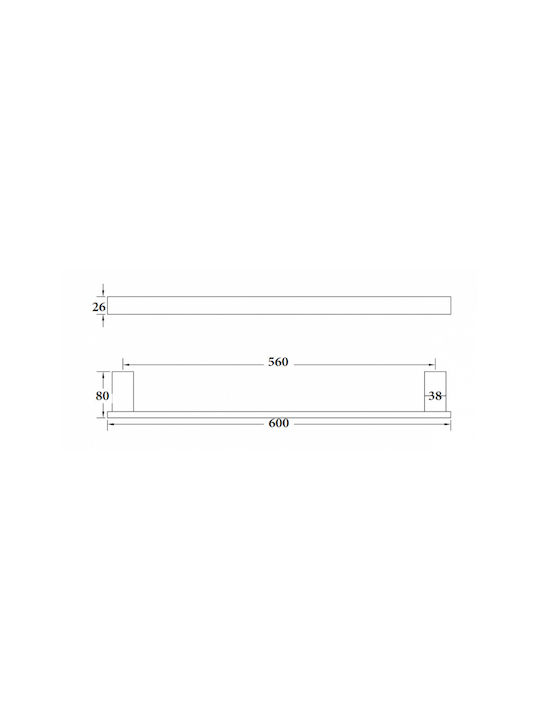 Sparke Mindy 11 Rail Баня Единична Стенна с Винтове 60x2.6cm Inox Сребрист