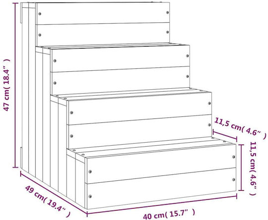 vidaXL Σκαλάκια Αυτοκινήτου για Σκύλο Καφέ 40x49x47cm Καφέ