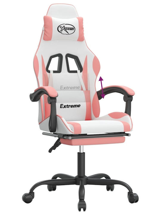 vidaXL 3143887 Gaming Stuhl mit Fußstütze White / Pink