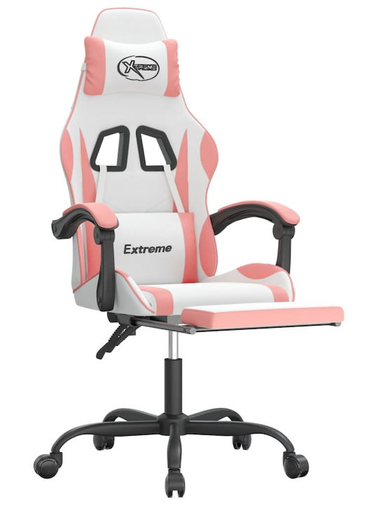 vidaXL 3143887 Gaming Stuhl mit Fußstütze White / Pink