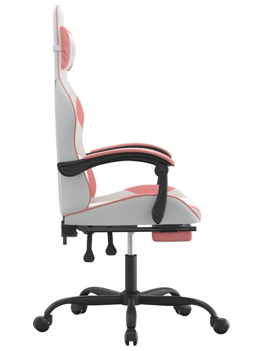 vidaXL 3143887 Gaming Stuhl mit Fußstütze White / Pink