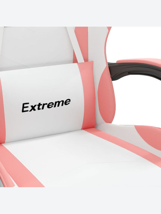 vidaXL 3143887 Gaming Stuhl mit Fußstütze White / Pink