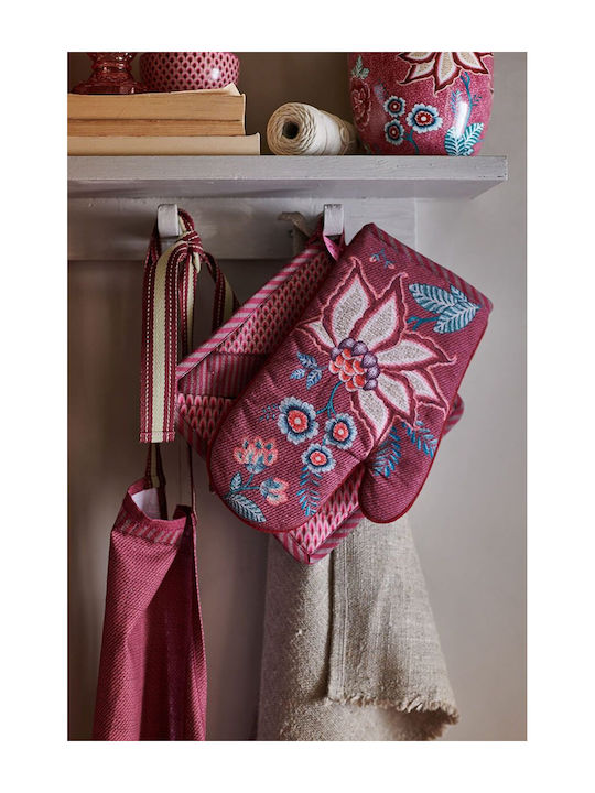 PiP Studio Τραπεζομάντηλο Βαμβακερό Flower Festival Κόκκινο 150x300εκ.