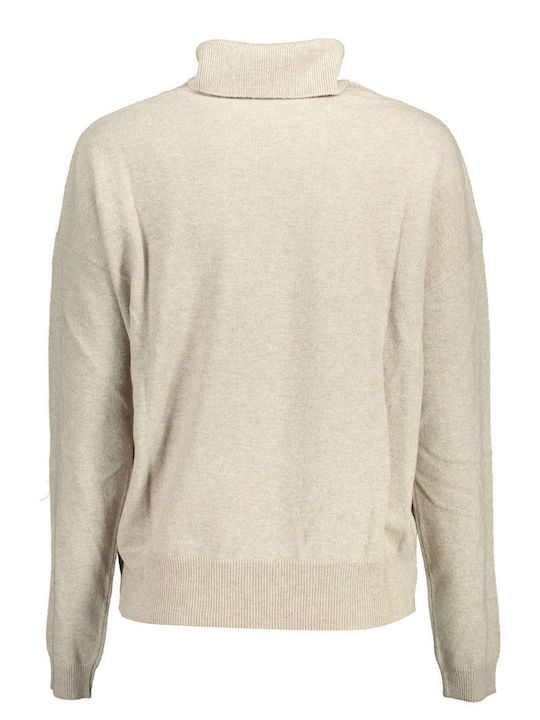 U.S. Polo Assn. Damen Bluse Langärmelig Rollkragenpullover Beige