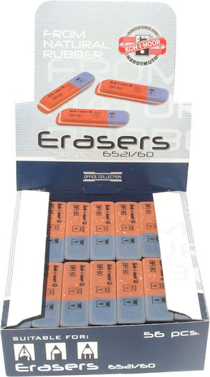 Koh-I-Noor Eraser for Pencil and Pen Double 6521/60mm 1pcs