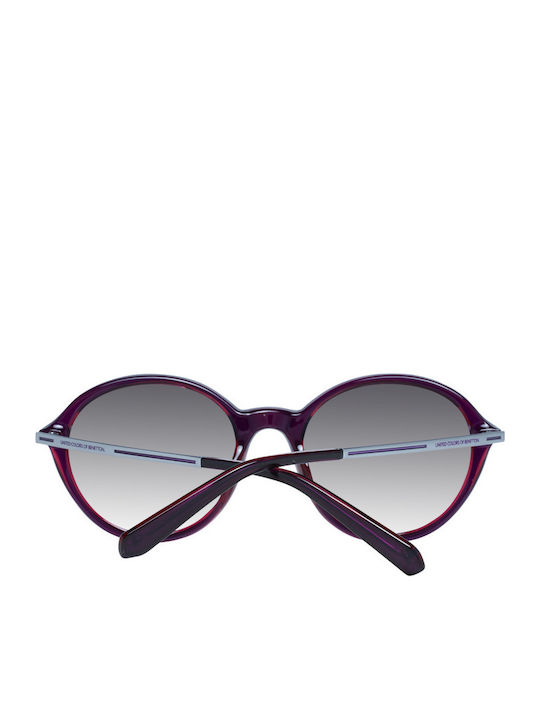 Benetton Women's Sunglasses with Burgundy Plastic Frame and Gray Gradient Lens BE5045 610