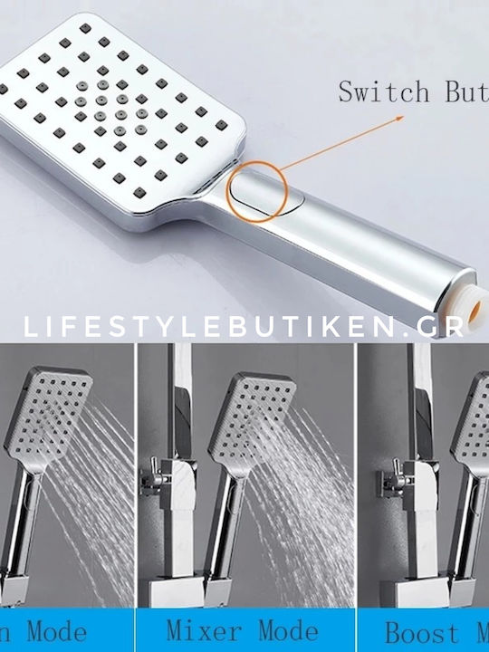 Naron Adjustable Shower Column with Mixer 85-120 Silver