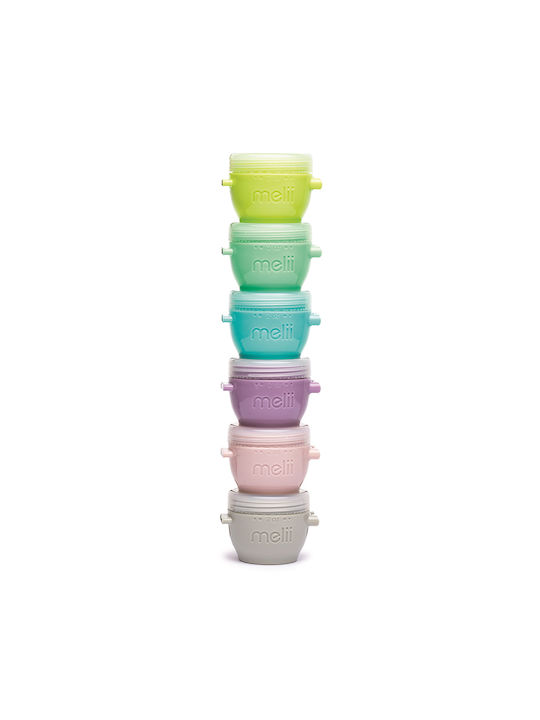 Melii Plastic Lunch Box Snap & Go Multicolour 59ml 6pcs
