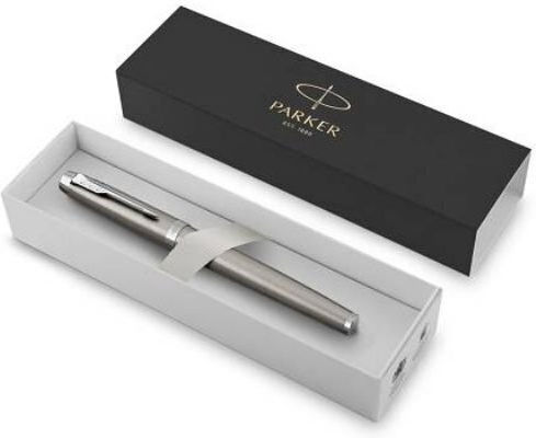 Parker IM Essential Писалка Fine Сребриста от Inox с Червено Мастило
