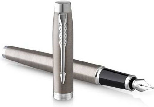 Parker IM Essential Писалка Fine Сребриста от Inox с Червено Мастило