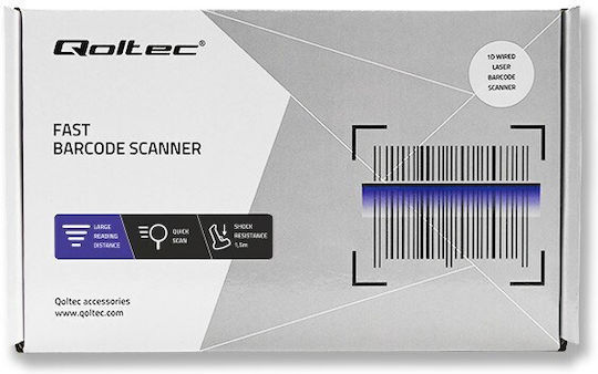 Qoltec Handheld-Scanner Verkabelt mit 1D-Barcode-Lesefunktion