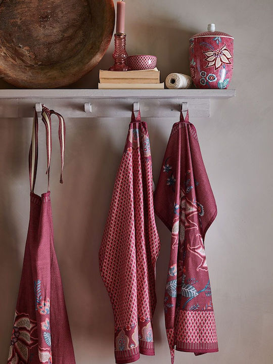 PiP Studio Flower Festival Ποδιά Κουζίνας Dark Pink 88x85cm 51.030.024